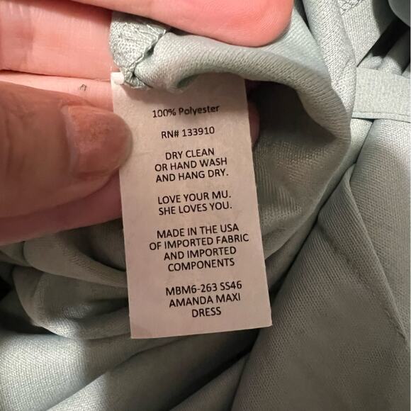 Show Me Your Mumu SMYM Amanda halter maxi dress in Silver Sage Green NEW SMALL - Picture 5 of 6